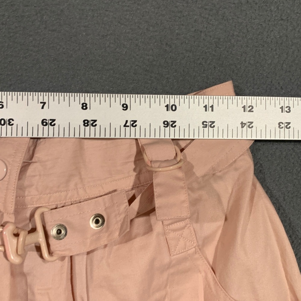 VTG Unique Chaus Pink High Waist Cargo Shorts Womens 10 Bermduda Belted 80s‎ 90s - Picture 6 of 9